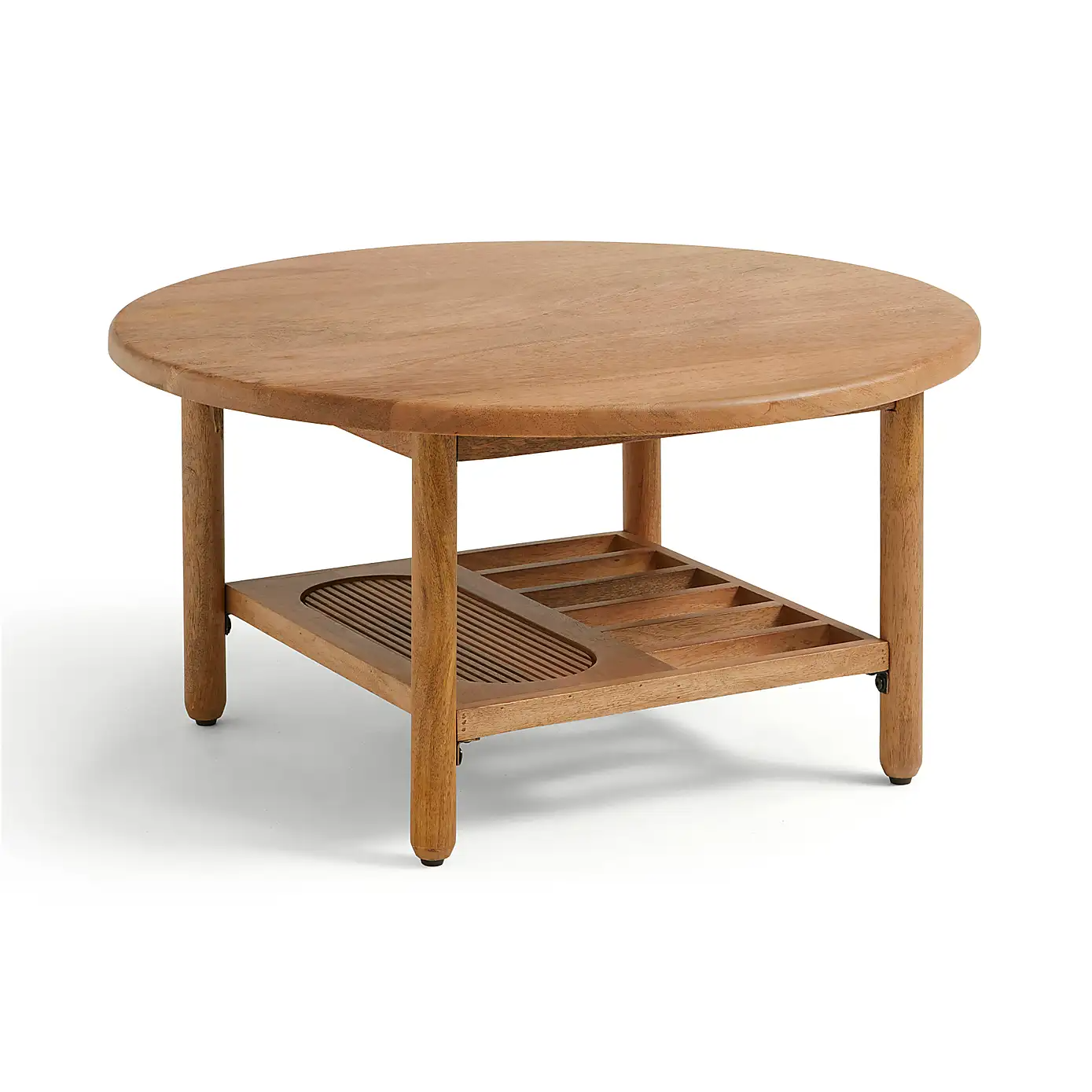 Diana – Solid Mango Wood Round Coffee Table — alternate view