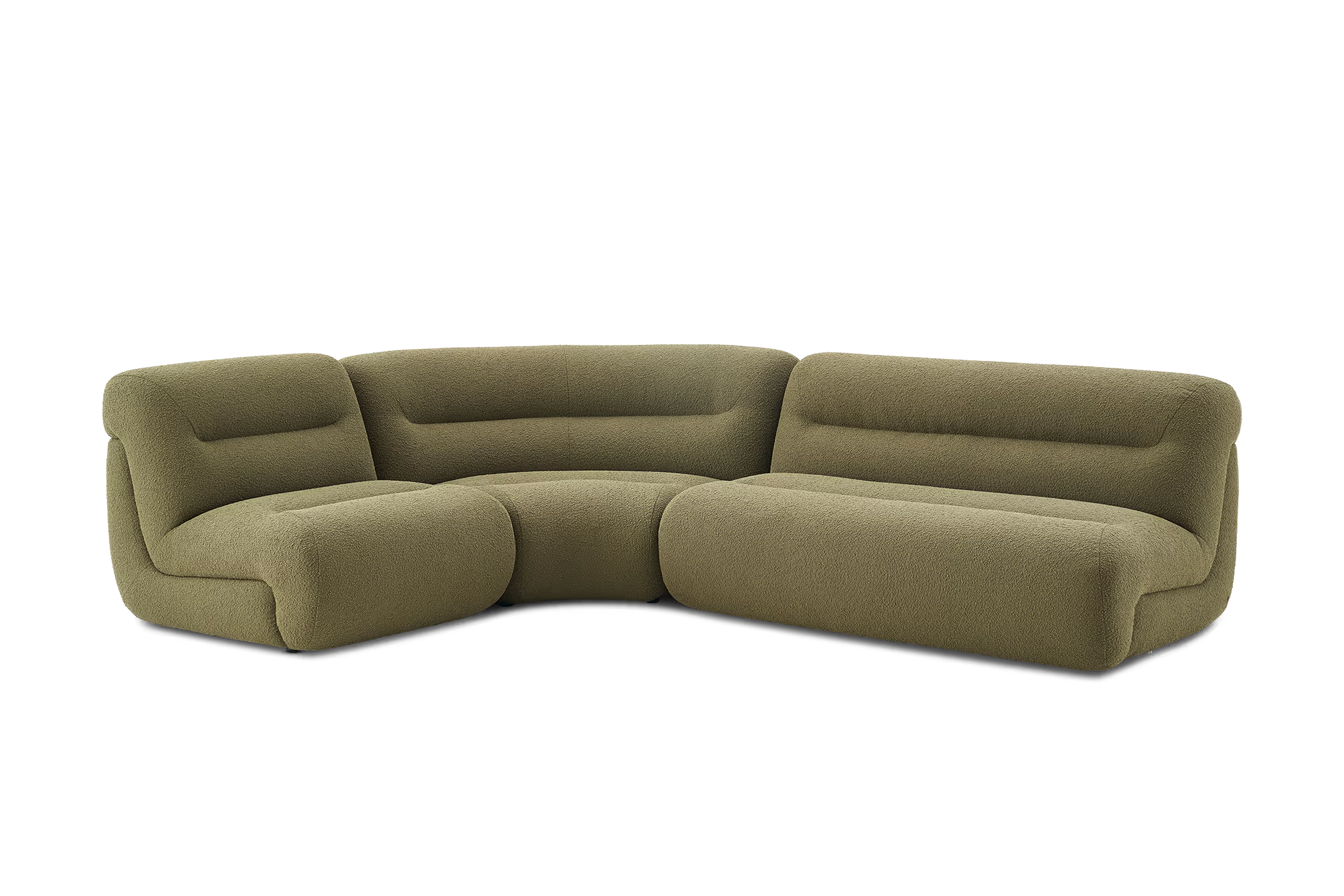 Bombé 3-Piece Chaise Sectional Sofa