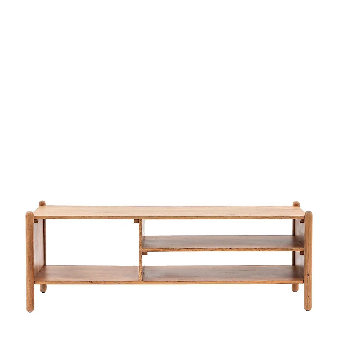 Boho – Solid Mango Wood TV Cabinet (145 cm, Rattan Shelf)