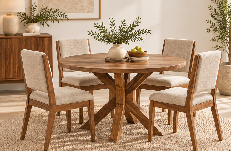 Nami 4 Seater Round Dining Set