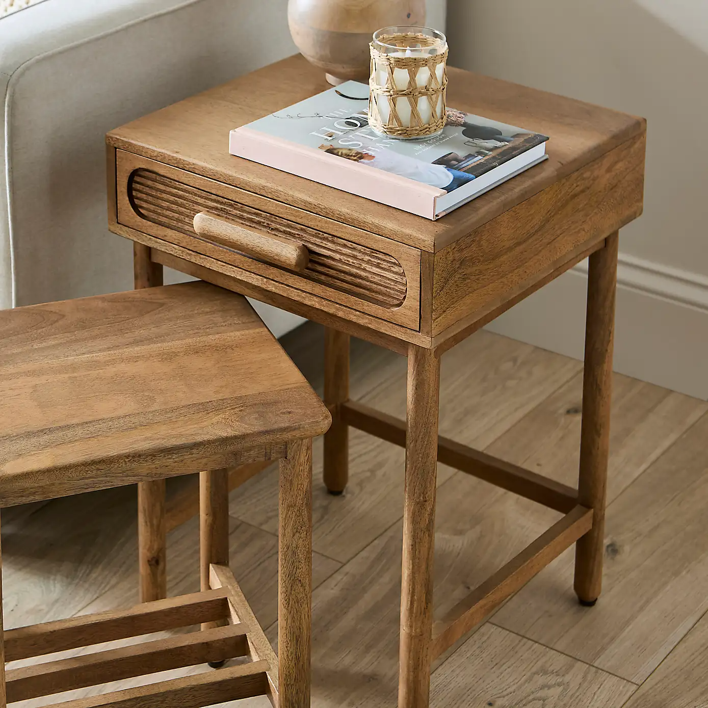 Diana – Solid Mango Wood Nested Side Tables (Set of 2)