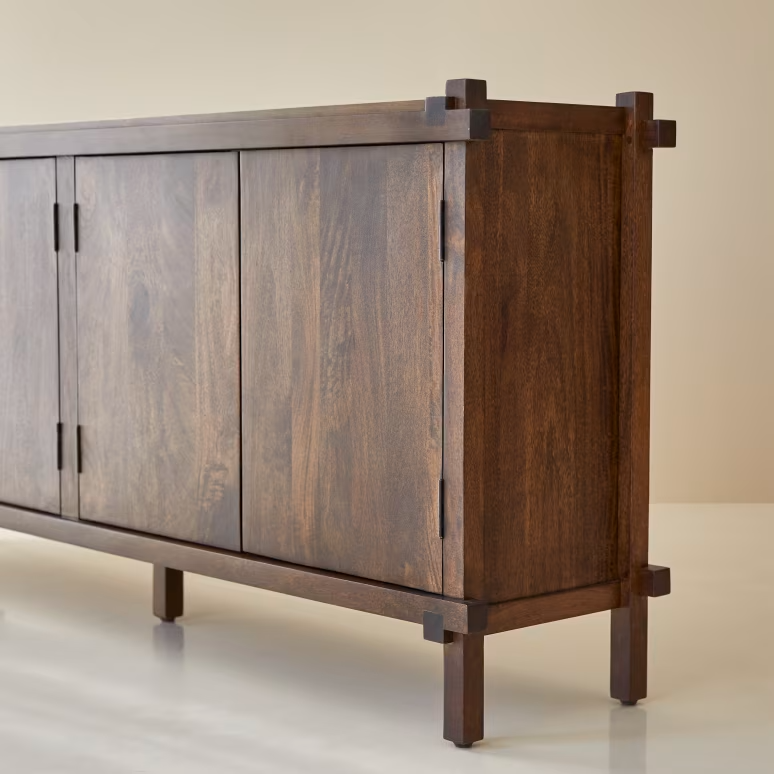 Hera – Solid Mango Wood Sideboard (190 cm, 4 Door)