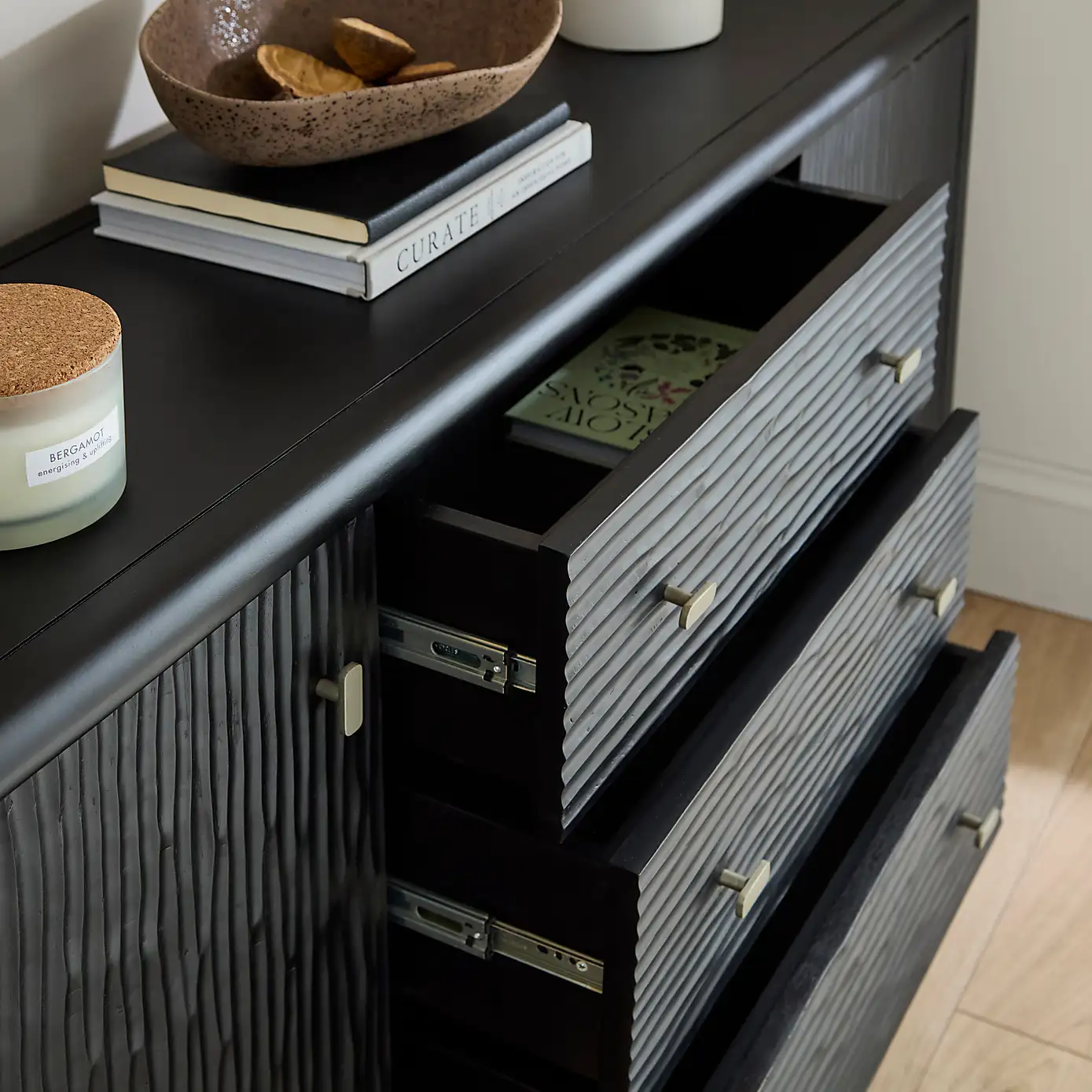 Artisan Carve – Solid Mango Wood Sideboard (145 cm, 2 Door) — alternate view