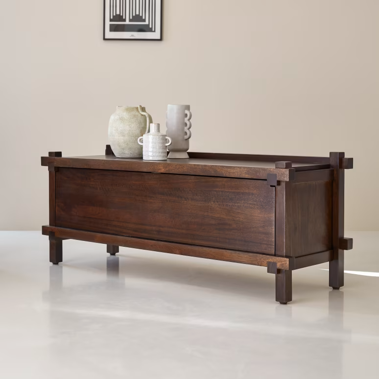Hera – Solid Mango Wood TV Cabinet (117 cm, Flap)