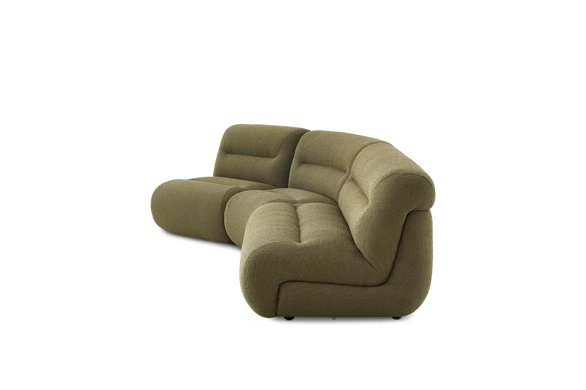 Bombé Angled Chaise Sectional Sofa — alternate view