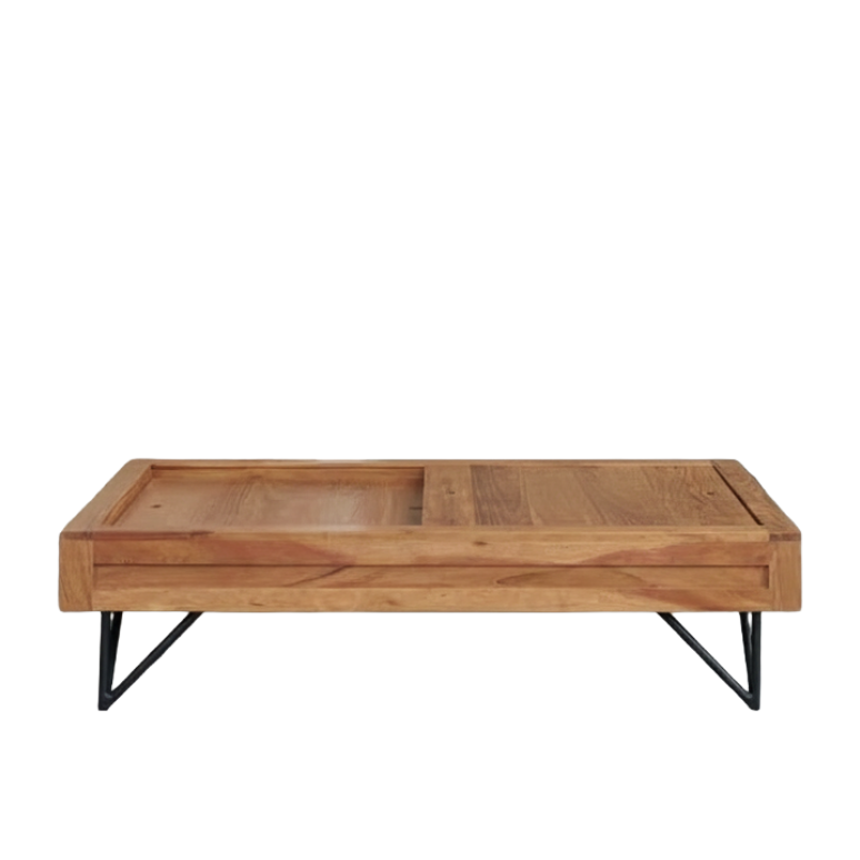 Elio – Solid Acacia Wood Coffee Table (117 cm)