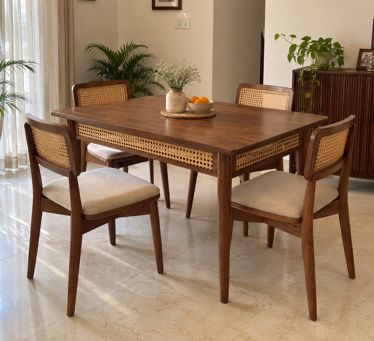 Riva Dining Table (117 cm, 4 Seater)