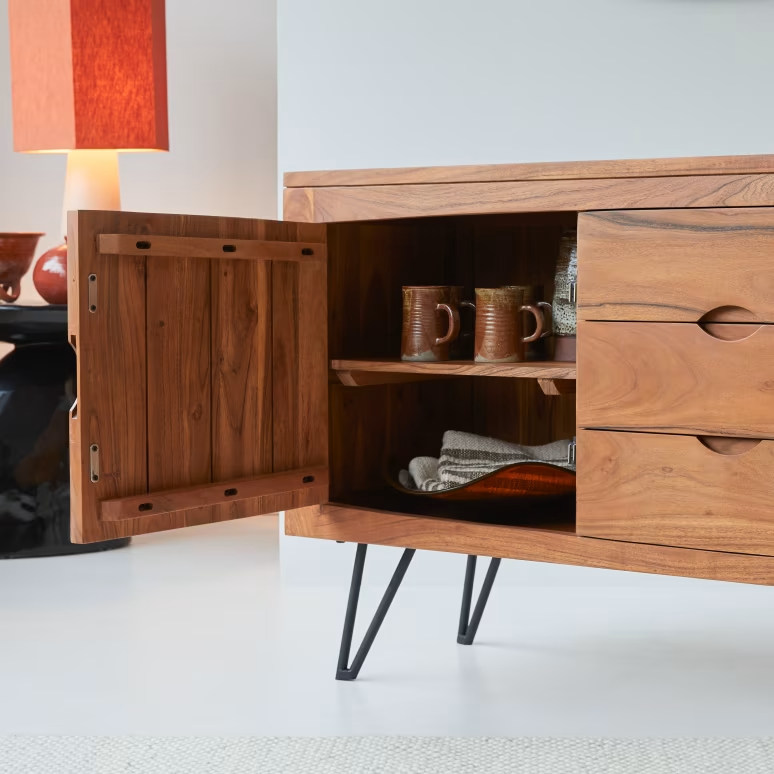 Elio – Solid Acacia Wood Sideboard (145 cm)