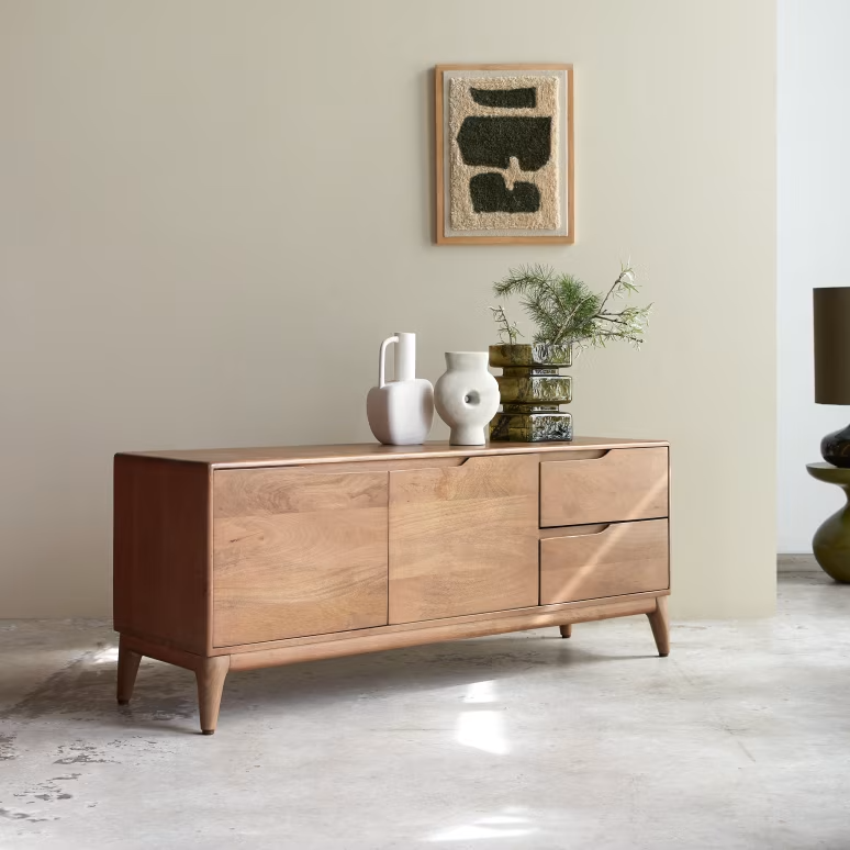 Eliana – Solid Mango Wood TV Cabinet (140 cm, 2 Door) — alternate view
