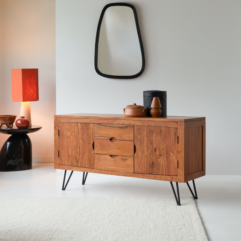 Elio – Solid Acacia Wood Sideboard (145 cm)