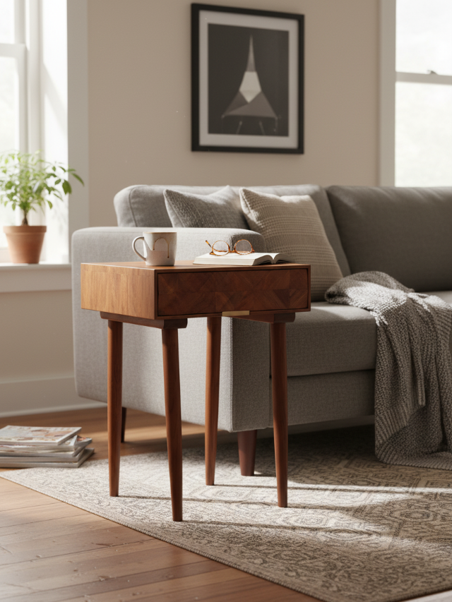 Aurum Solid Acacia Wood Side Table