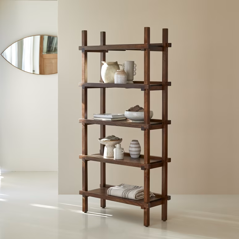 Hera – Solid Mango Wood Tall Bookcase