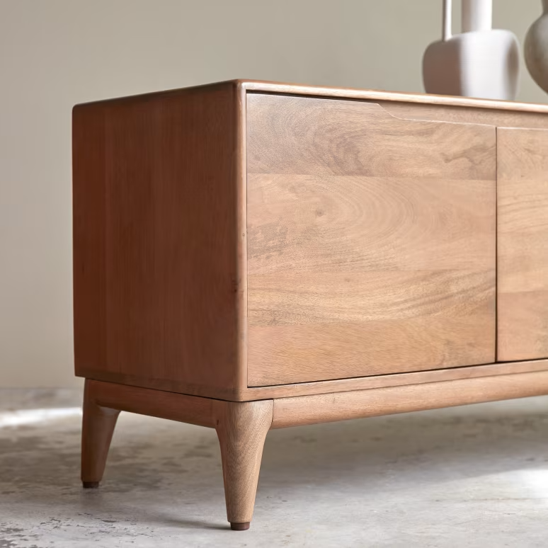 Eliana – Solid Mango Wood TV Cabinet (140 cm, 2 Door)