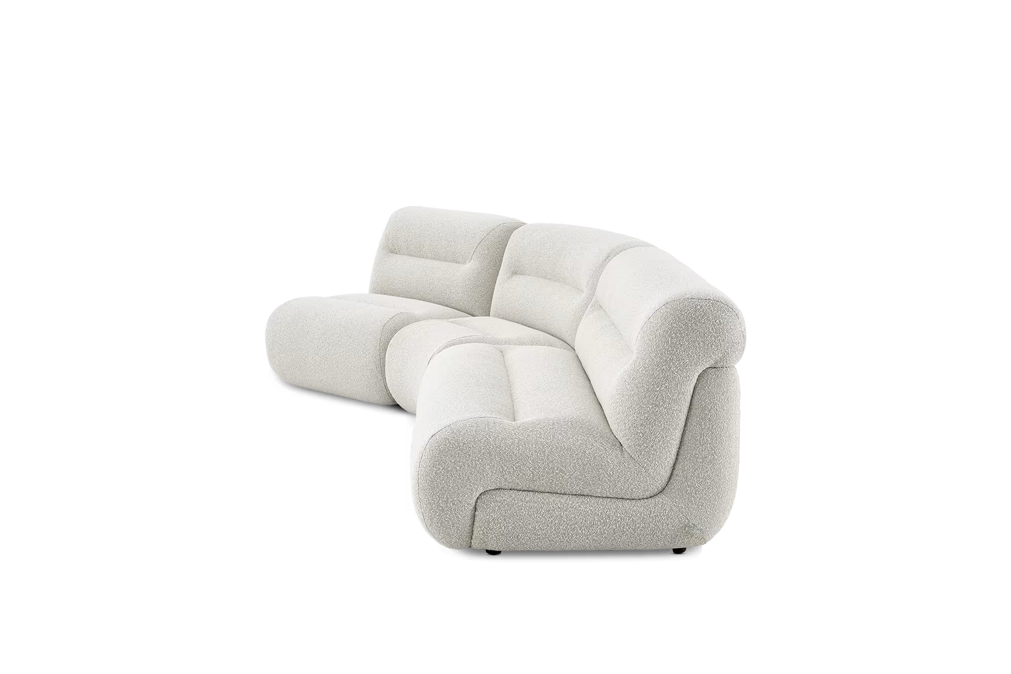 Bombé Angled Chaise Sectional Sofa