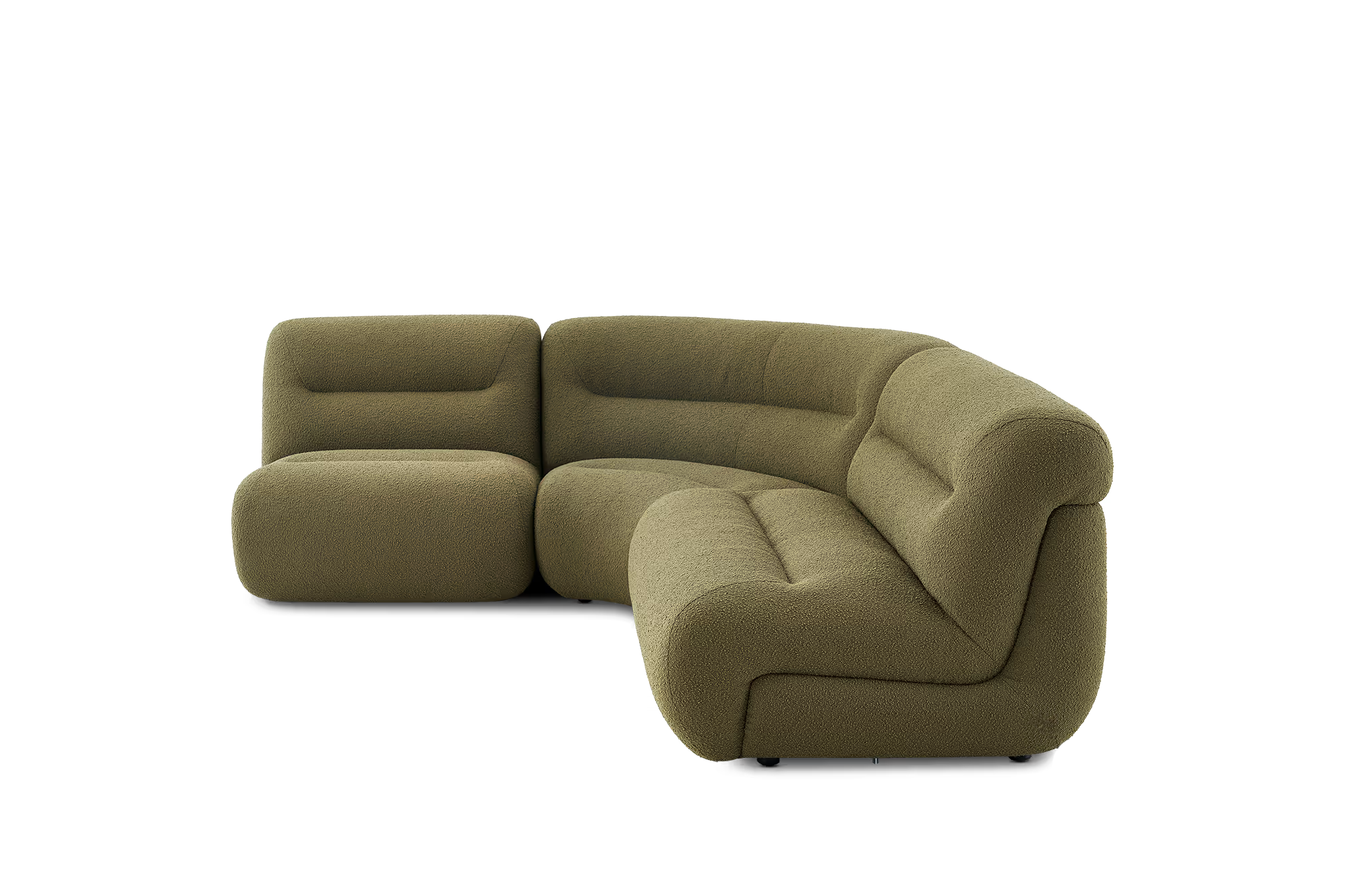 Bombé 3-Piece Chaise Sectional Sofa