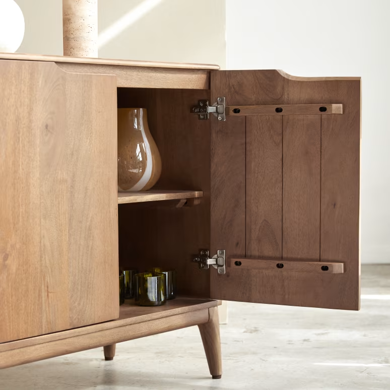 Eliana – Solid Mango Wood Sideboard (160 cm, 4 Door)