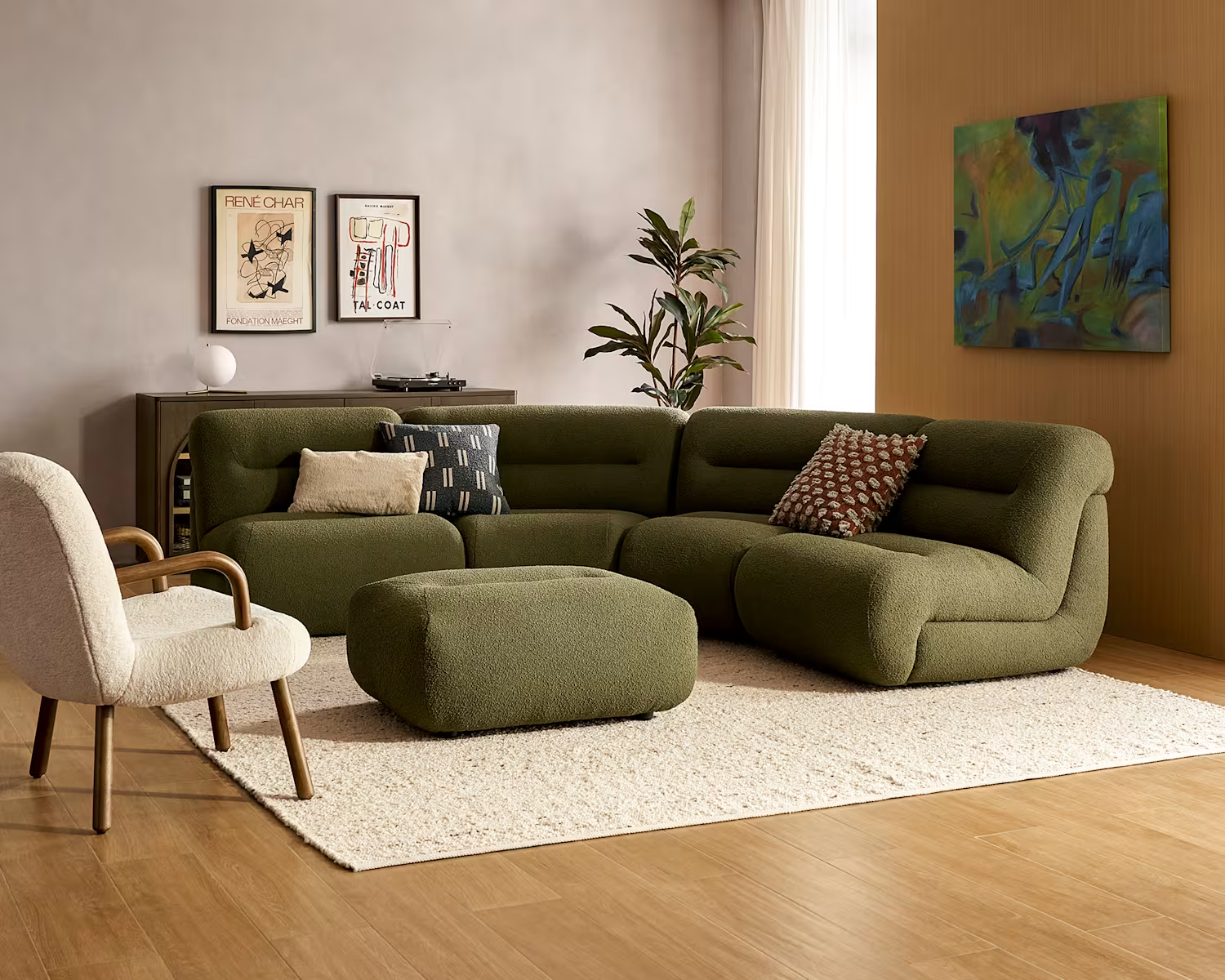 Bombé 4-Piece Sectional Sofa