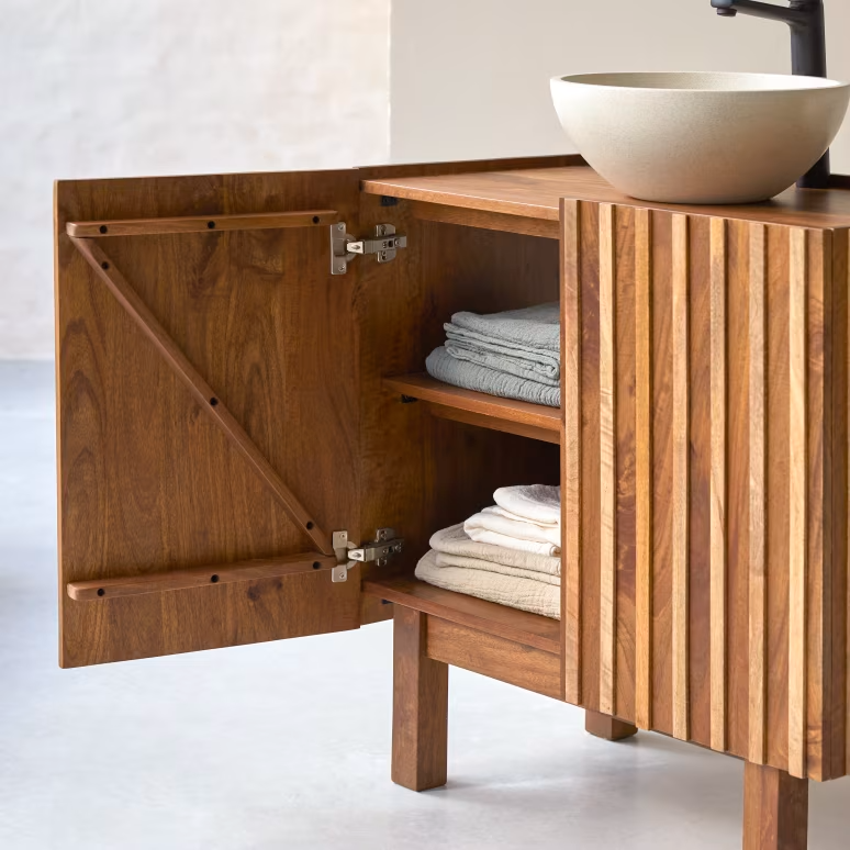 Theo – Solid Mango Wood Single Vanity Unit