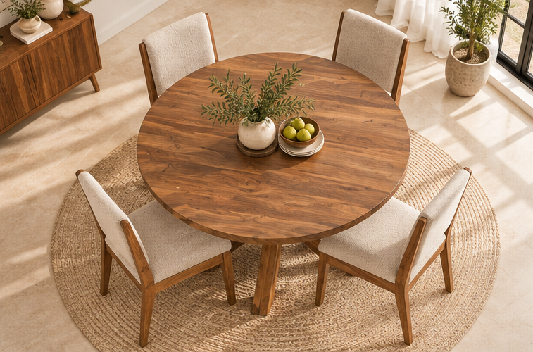 Nami 4 Seater Round Dining Set — alternate view