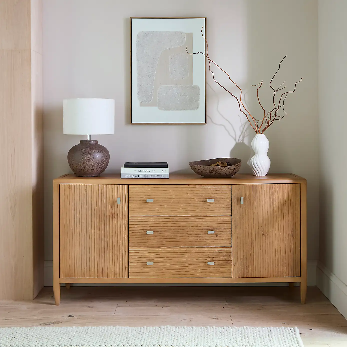 Artisan Carve – Solid Mango Wood Sideboard (145 cm, 2 Door)