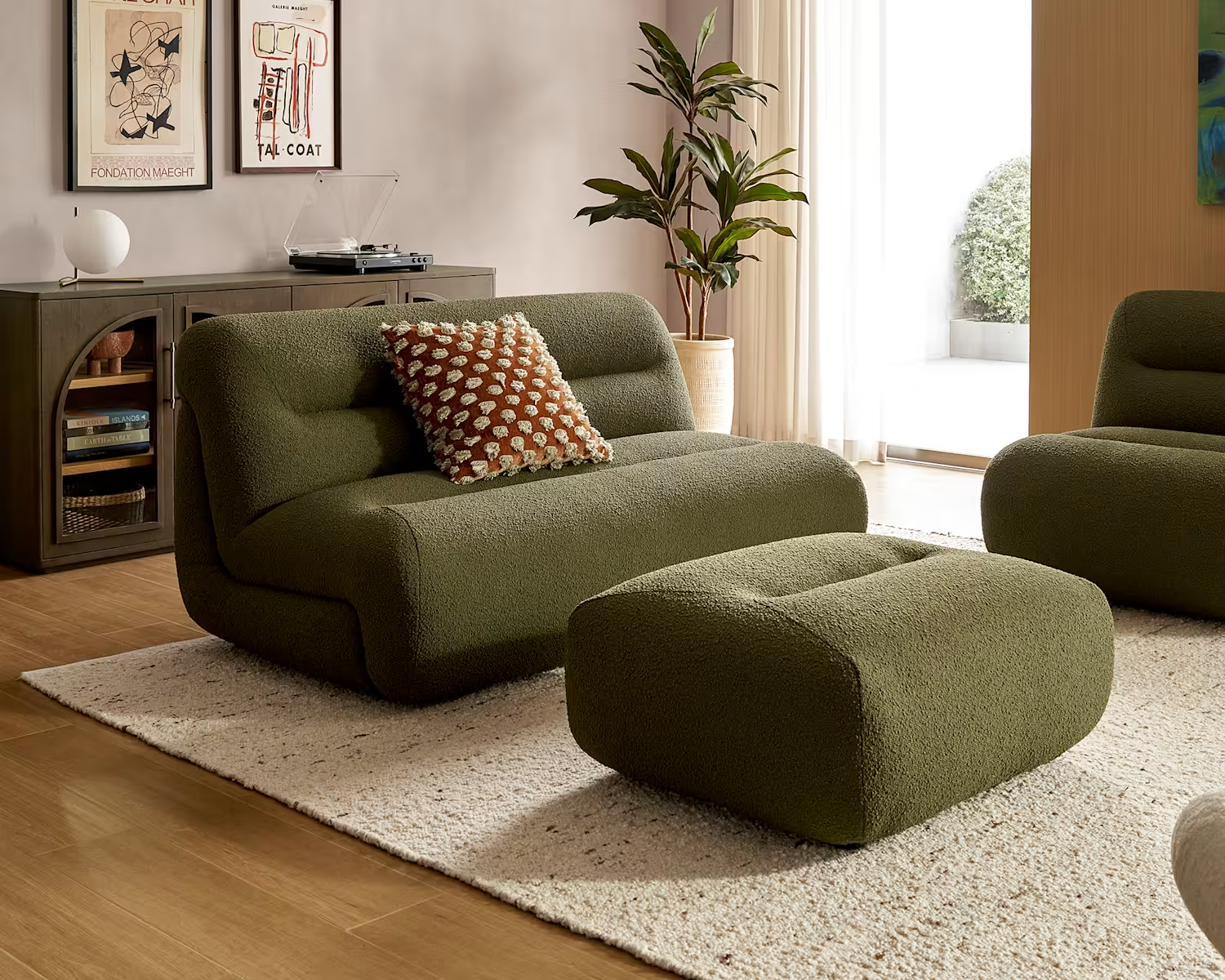 Bombé 2 Seater Armless Sofa