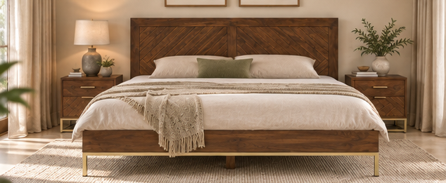 Niva Wooden Double Bed — alternate view