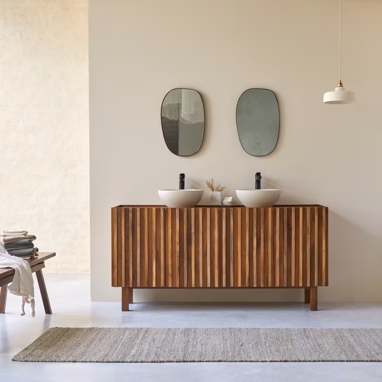 Theo – Solid Mango Wood Double Vanity Unit