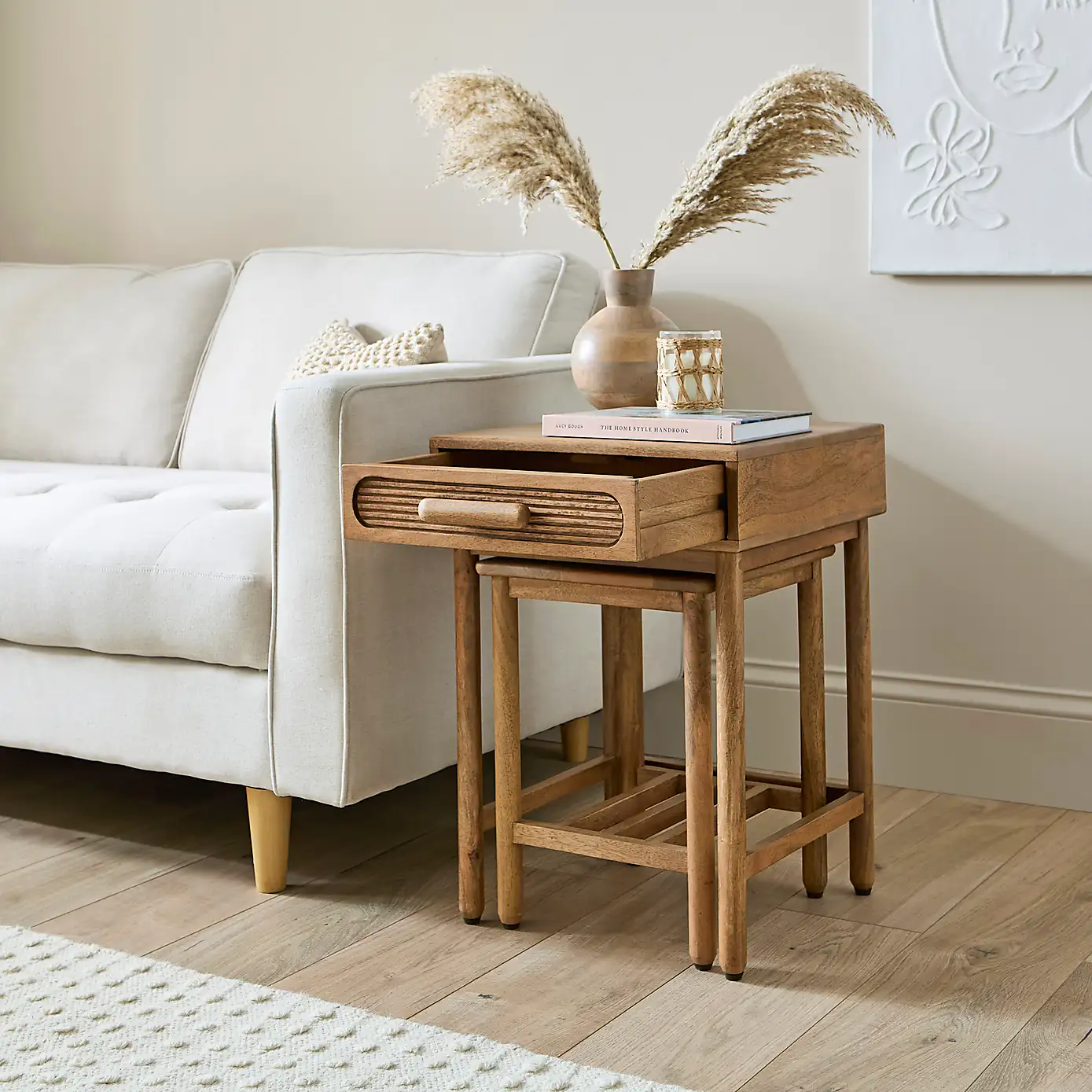 Diana – Solid Mango Wood Nested Side Tables (Set of 2) — alternate view