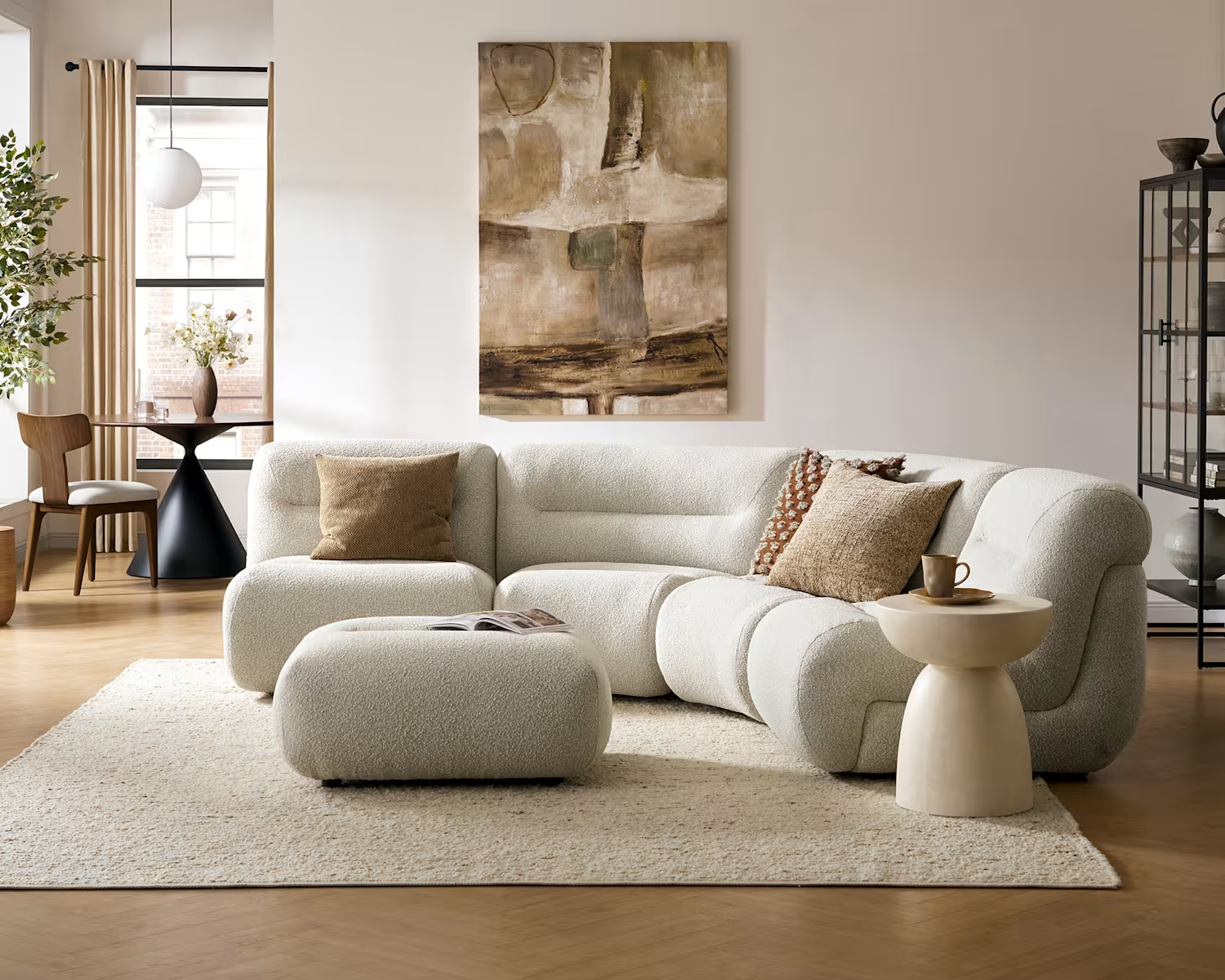 Bombé 4-Piece Sectional Sofa