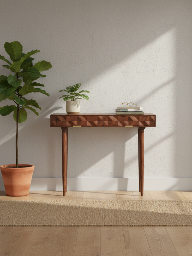 Aurum Solid Acacia Wood Desk (102 cm)