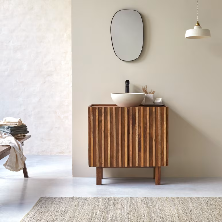 Theo – Solid Mango Wood Single Vanity Unit