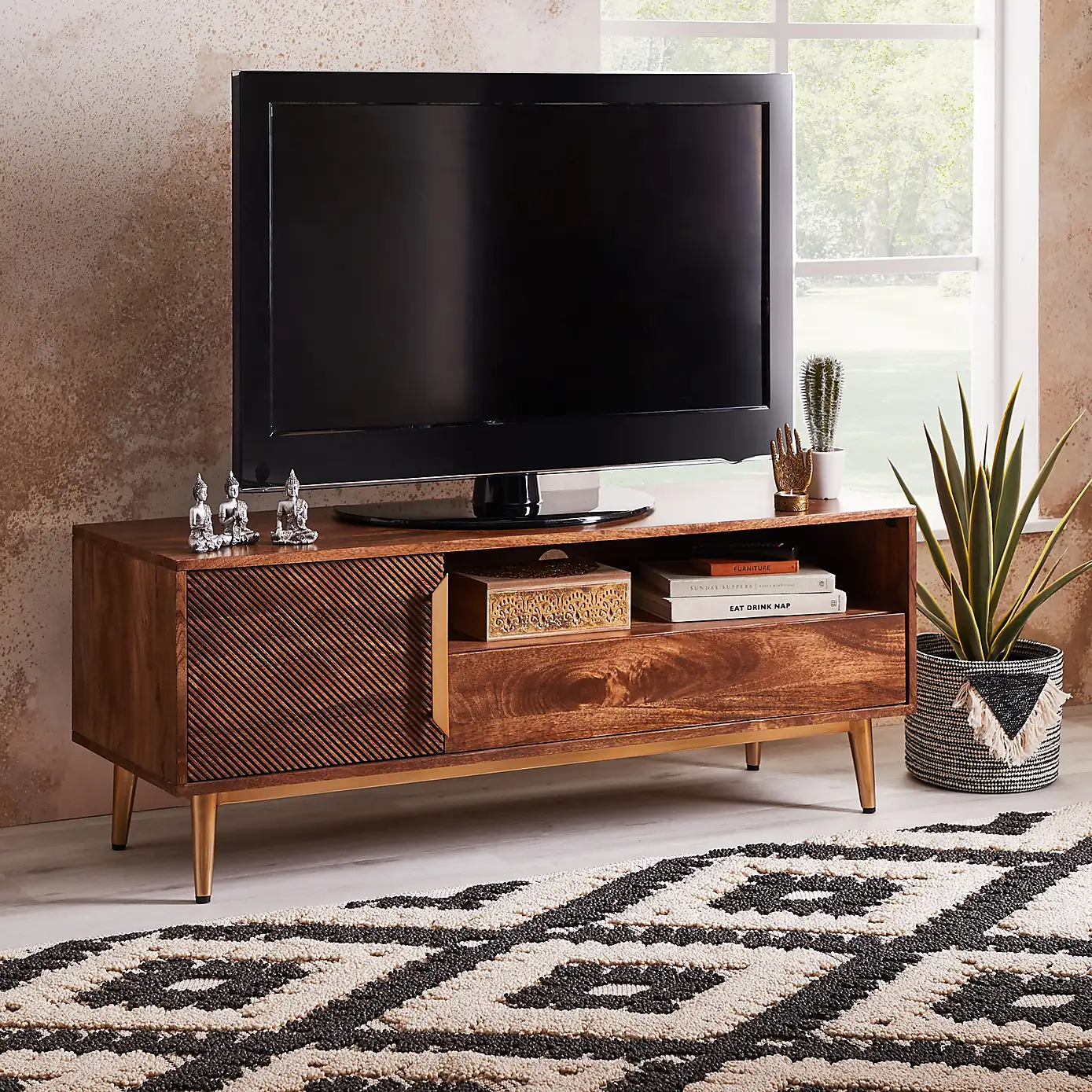 Luxe – Solid Mango Wood TV Cabinet (117 cm)