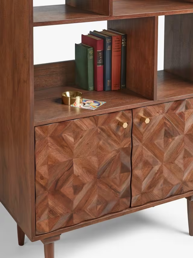 Aurum Solid Acacia Wood Bookcase — alternate view