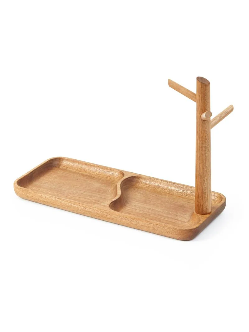 Vera Solid Wood Key Holder with Storage Tray