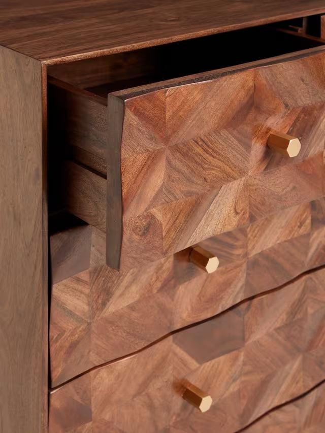 Aurum Solid Acacia Wood Chest of Drawers (6 Drawers)