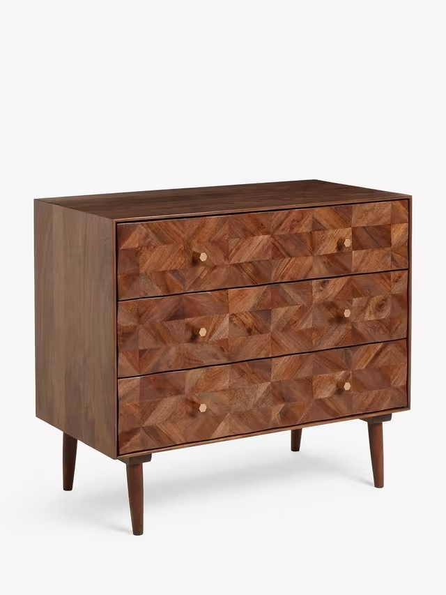 Aurum Solid Acacia Wood Chest of Drawers (3 Drawers) — alternate view