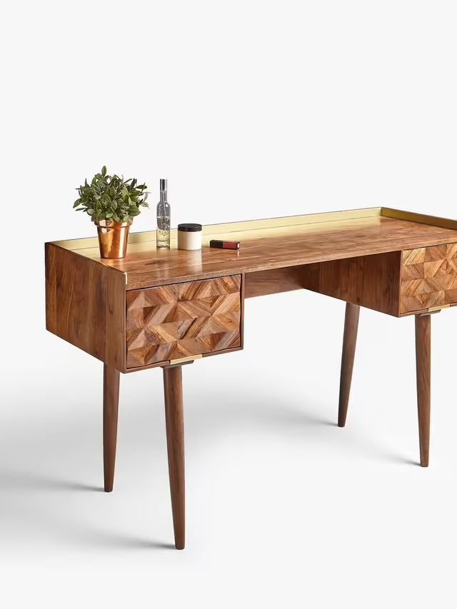 Aurum Solid Acacia Wood Desk (132 cm) — alternate view