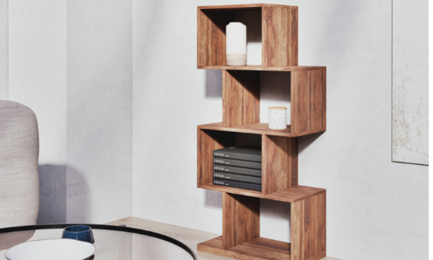 Isha Zigzag Bookcase Small