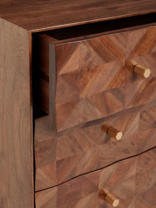Aurum Solid Acacia Wood Chest of Drawers (3 Drawers)
