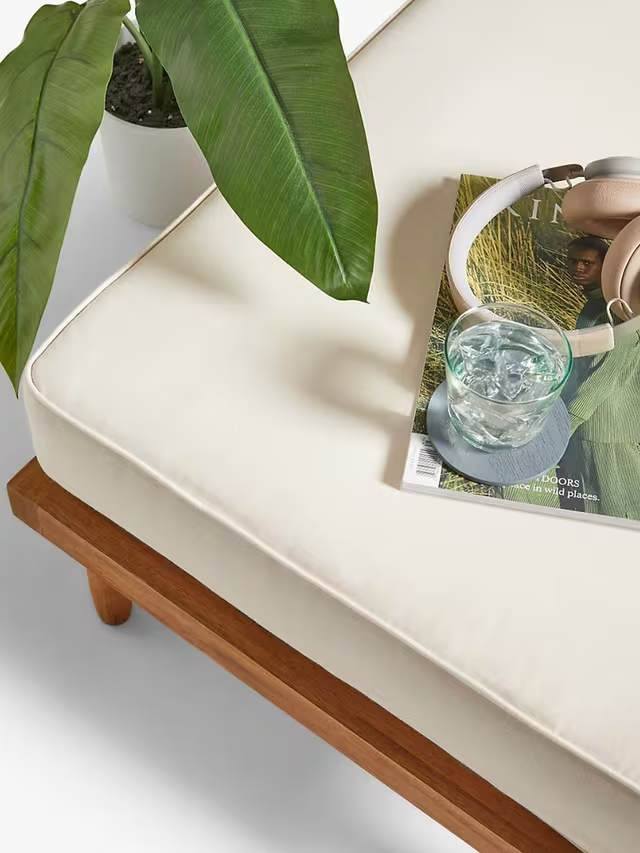 Aurum Solid Acacia Wood Footstool — alternate view