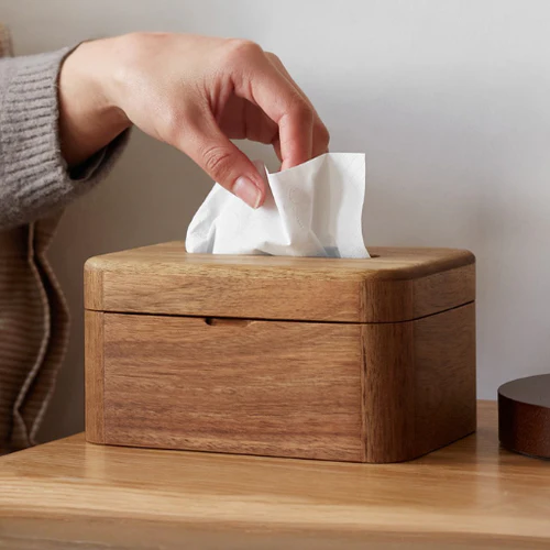 Vera Solid Wood Nordic Tissue Box with Magnetic Lid — alternate view