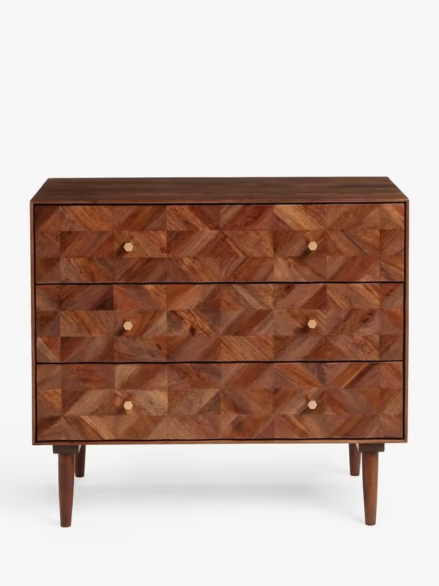 Aurum Solid Acacia Wood Chest of Drawers (3 Drawers)