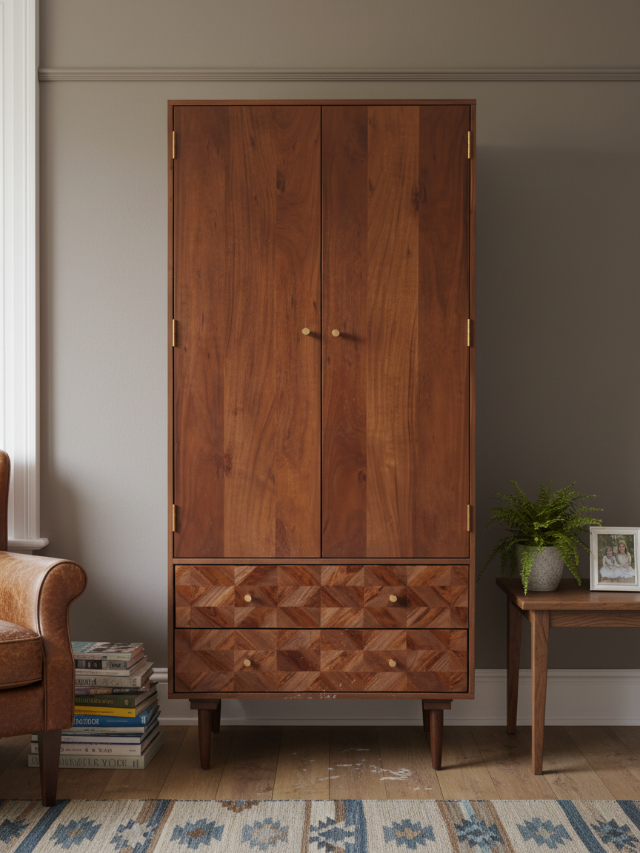 Aurum Solid Acacia Wood Wardrobe