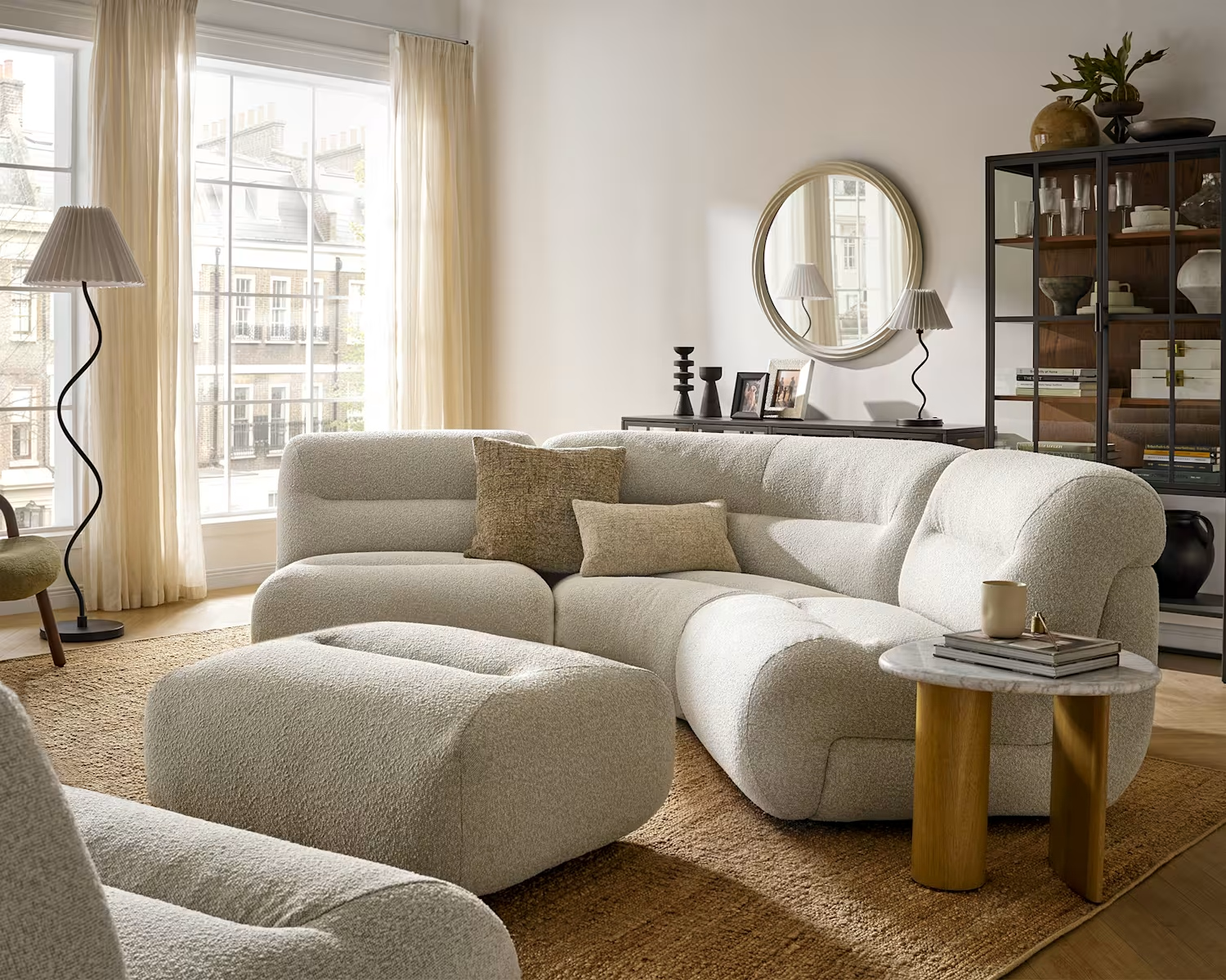 Bombé 3-Piece Sectional Sofa