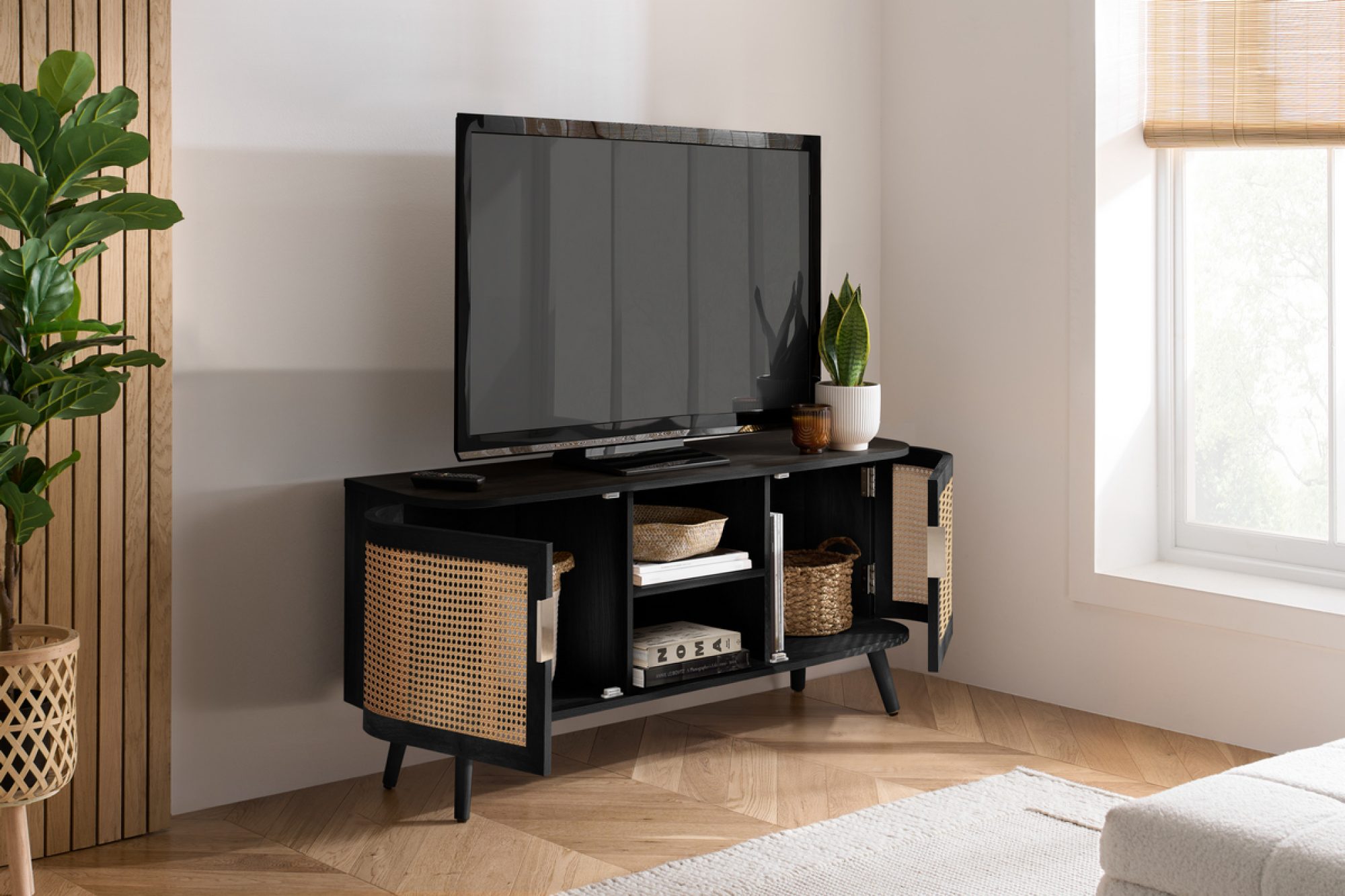 Arcane TV Cabinet (100 cm, Open Shelf)