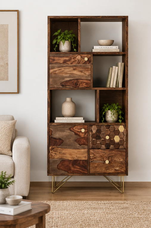 Yati wooden bookcase
