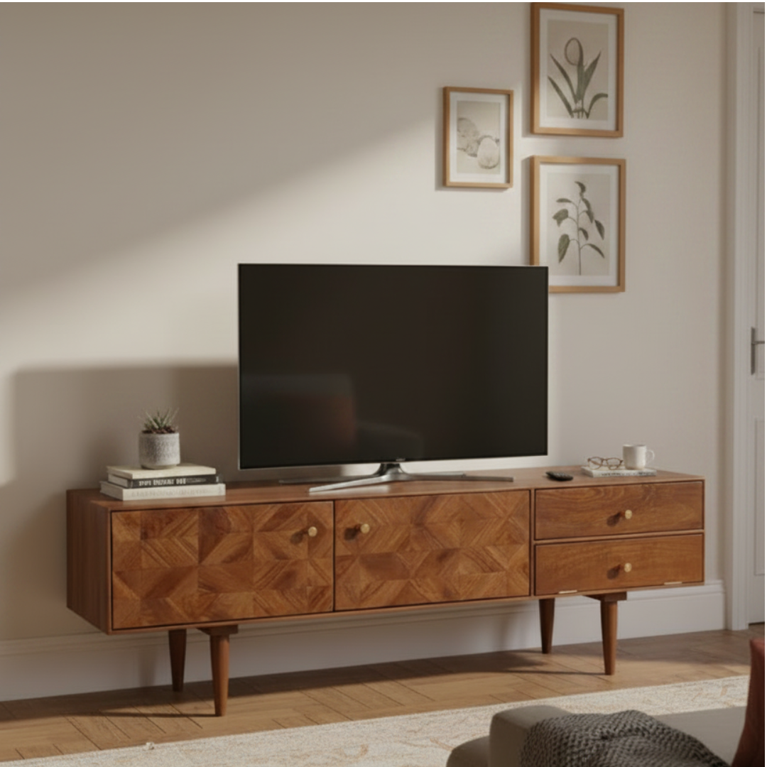 Aurum Solid Acacia Wood TV Cabinet (45 cm)