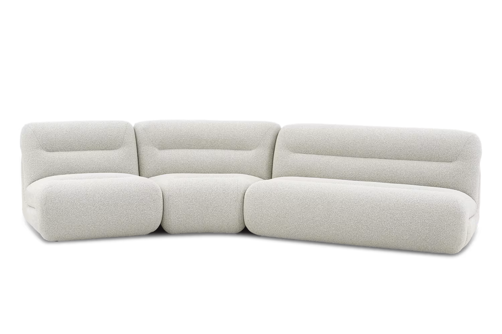 Bombé Angled Chaise Sectional Sofa