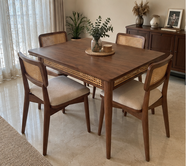 Riva Dining Table (117 cm, 4 Seater)