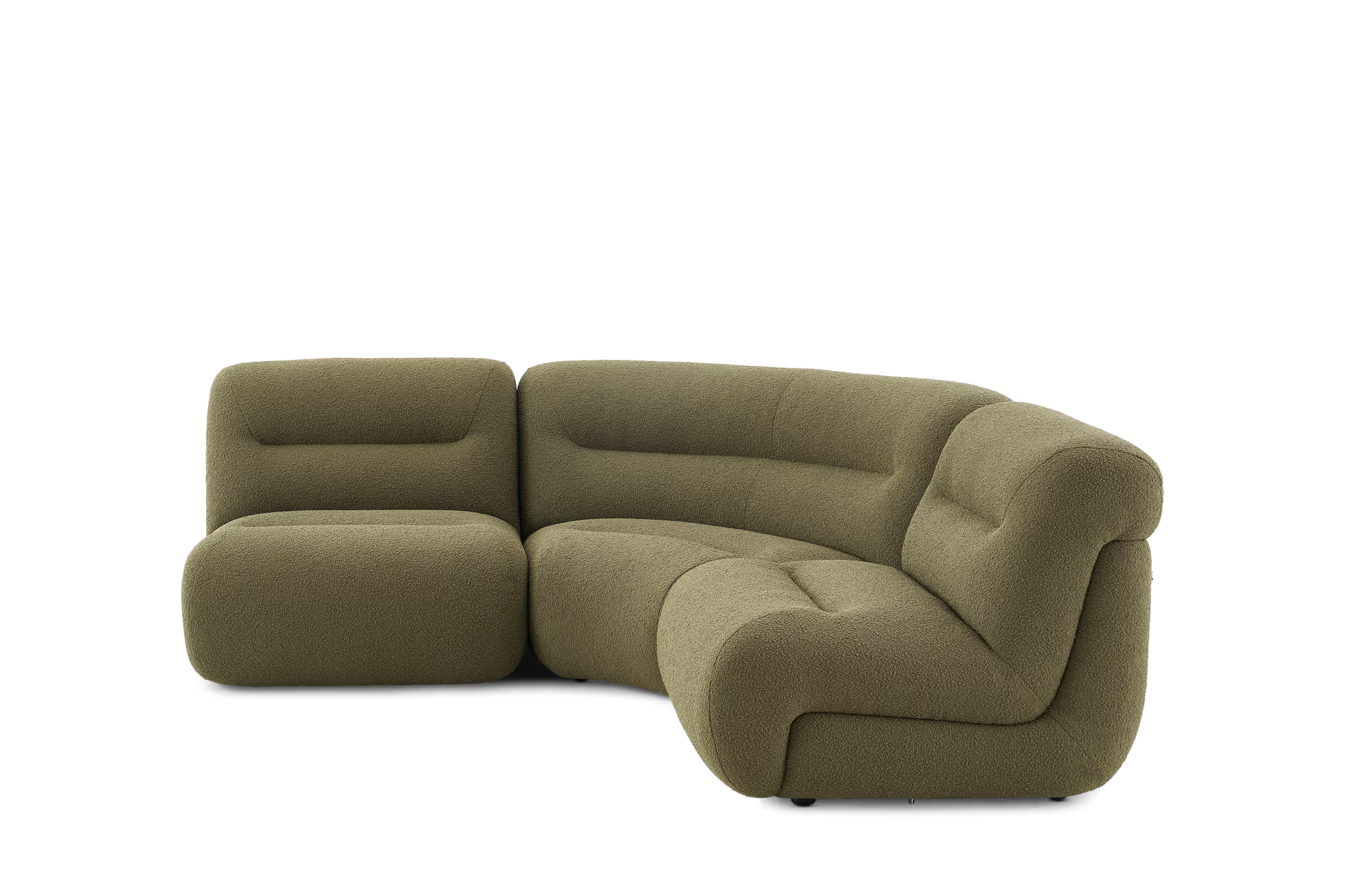 Bombé 3-Piece Sectional Sofa